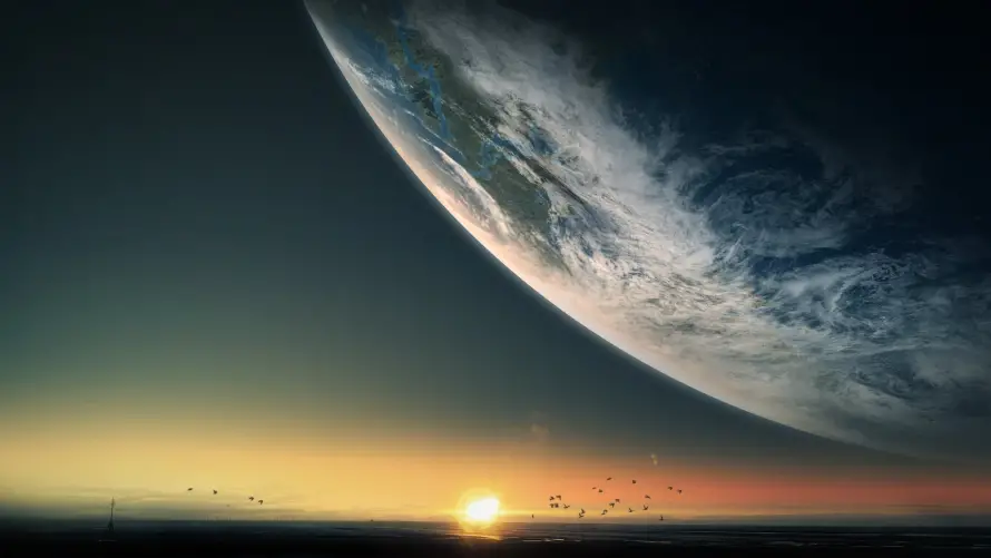 4k星球壁纸-黄昏 - 天空插画-宇宙远景「哲风壁纸」