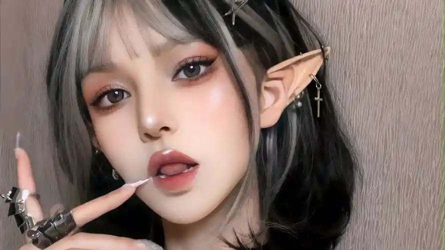 4k精灵壁纸-美女 - 精灵耳-个性妆容「哲风壁纸」