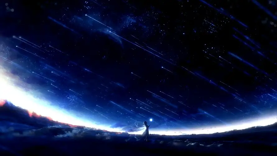 2k动漫壁纸-夜景 - 女孩-少女「哲风壁纸」