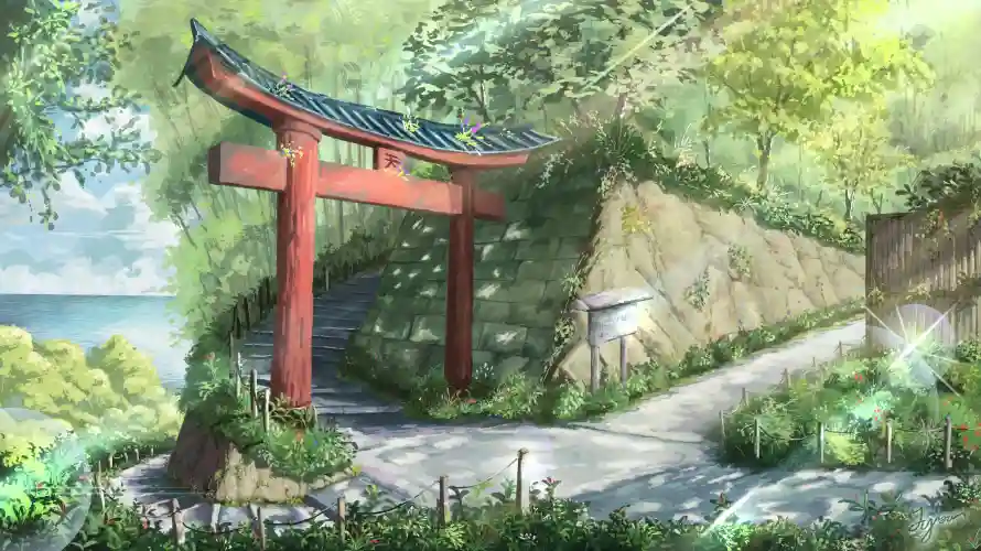 3k场景壁纸-二次元 - 二次元鸟居-动漫自然景观「哲风壁纸」