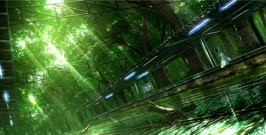2k光影壁纸-列车 - 场景-森林「哲风壁纸」