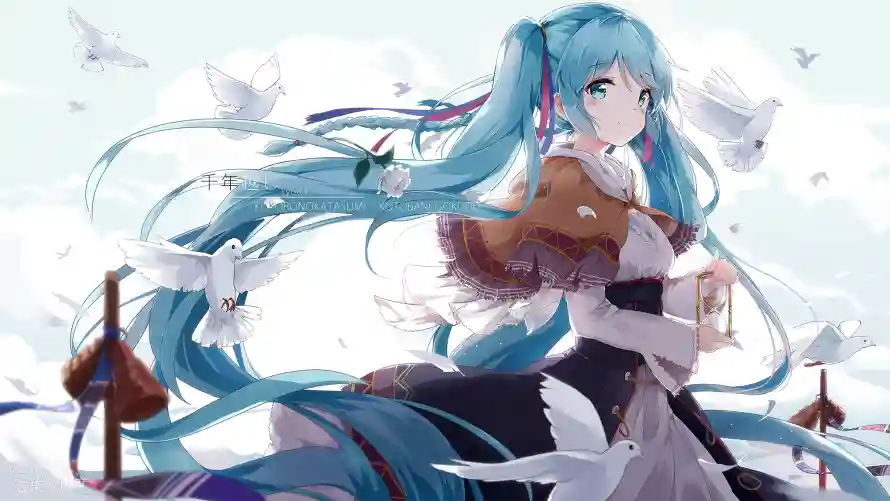 2k初音壁纸-二次元 - 初音未来-天空背景「哲风壁纸」
