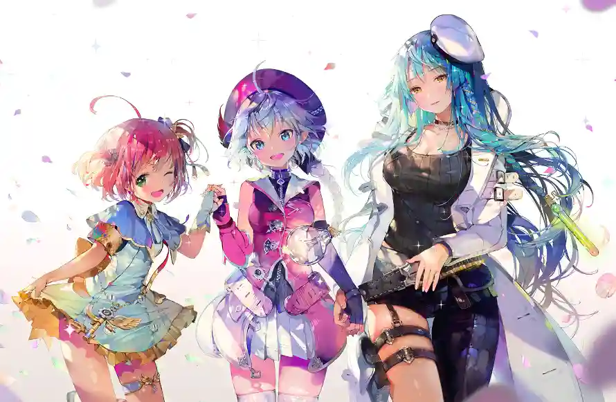 2k女孩壁纸-二次元 - 少女动漫-彩色光斑「哲风壁纸」