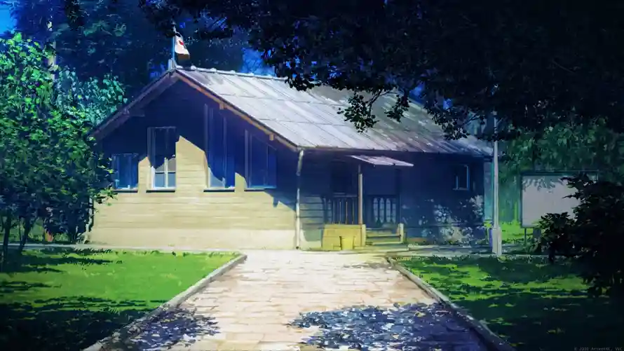 2k场景壁纸-二次元 - 动漫背景-夏夜木屋「哲风壁纸」