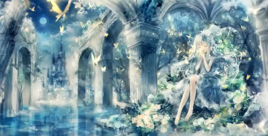 2k女孩壁纸-二次元 - 奇幻背景-幻夜城堡「哲风壁纸」