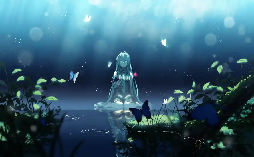 2k初音壁纸-二次元 - 光影特效-初音未来「哲风壁纸」