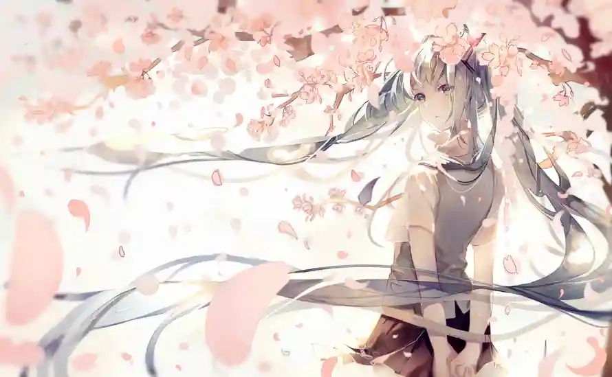 2k初音壁纸-樱花 - 二次元-背景图「哲风壁纸」