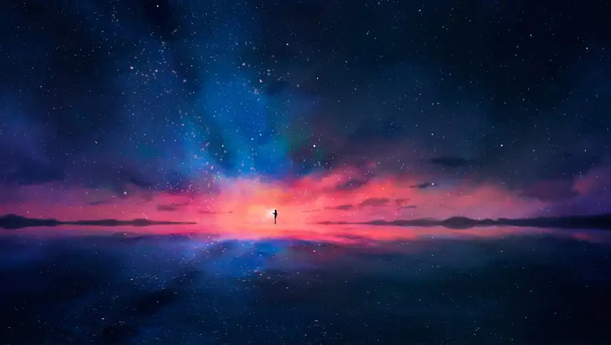 2k倒影壁纸-场景 - 夜景-星空「哲风壁纸」