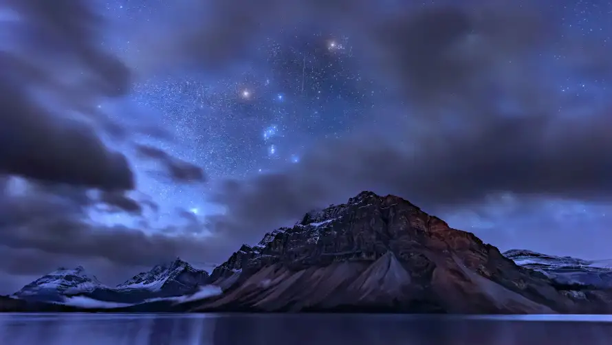 2k自然壁纸-风景 - 夜空山脉-山脉摄影「哲风壁纸」