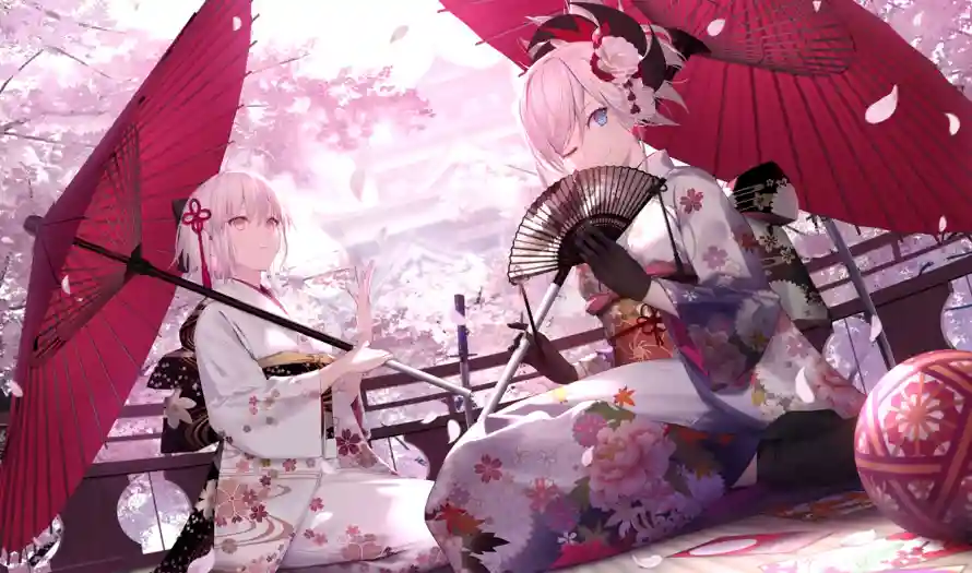 2k和服壁纸-场景 - 插画-樱花「哲风壁纸」