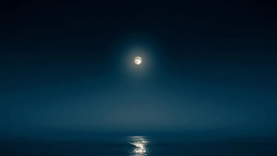 2k夜晚壁纸-月夜 - 月色-海景「哲风壁纸」
