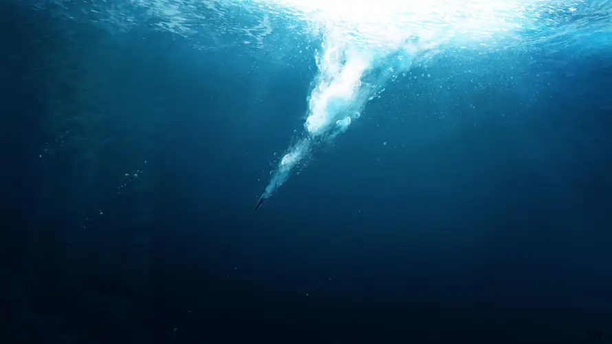 4k光影壁纸-幽蓝 - 海底-海洋「哲风壁纸」