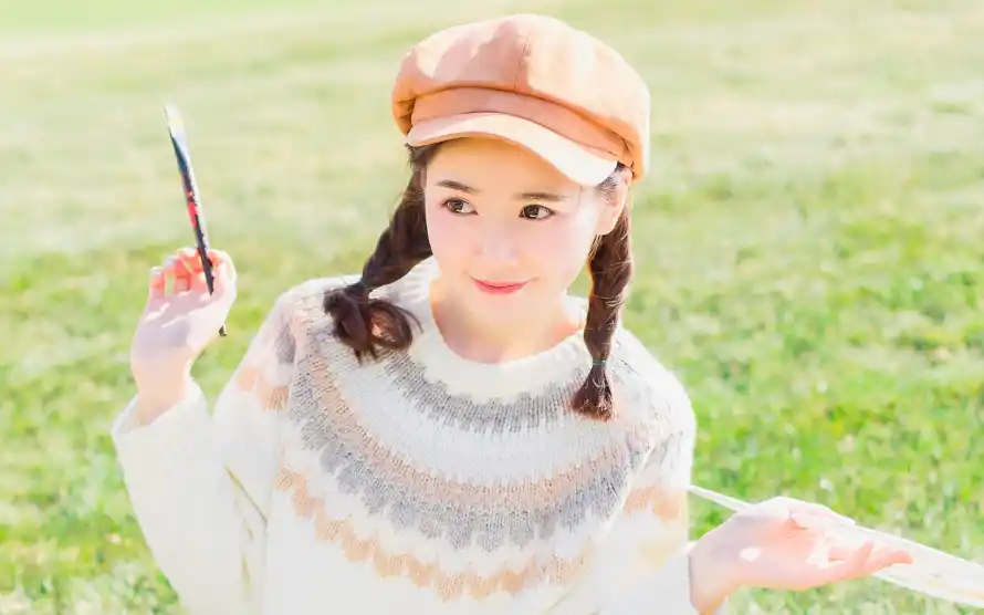2k清纯壁纸-美女 - 双马尾-户外写真「哲风壁纸」