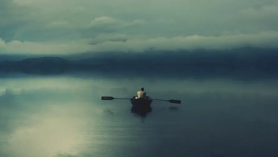 2k艺术壁纸-风景 - 宁静湖景-湖光泛舟「哲风壁纸」