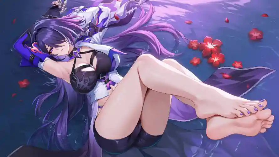 4k美女壁纸-高冷 - 卡芙卡-渐变紫色「哲风壁纸」