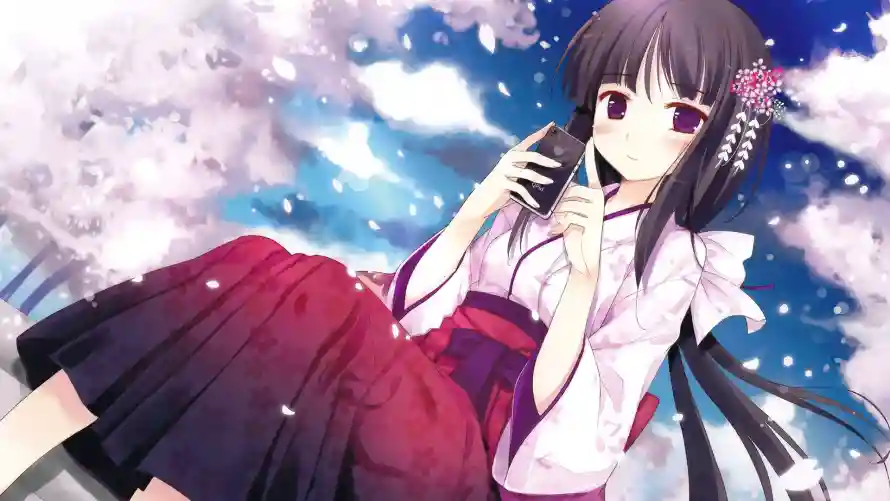 2k女孩壁纸-二次元 - 和风元素-樱花少女「哲风壁纸」