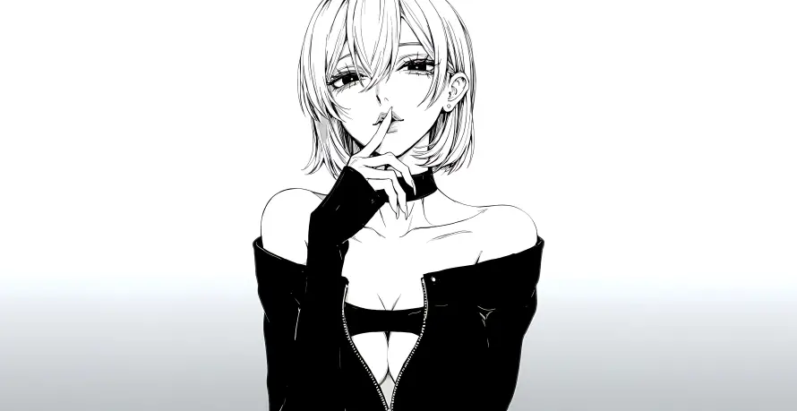 6k动漫壁纸-少女 - 少女插画-指唇动作「哲风壁纸」