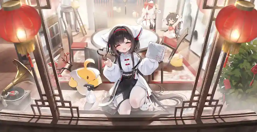 4k动漫壁纸-少女 - 中式少女-传统建筑「哲风壁纸」