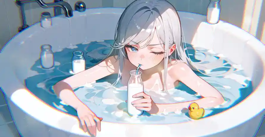 5k少女壁纸-二次元 - 水元素-饮料瓶「哲风壁纸」