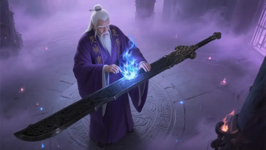 2k药老壁纸-古风场景 - 玄幻符文-白发老者「哲风壁纸」