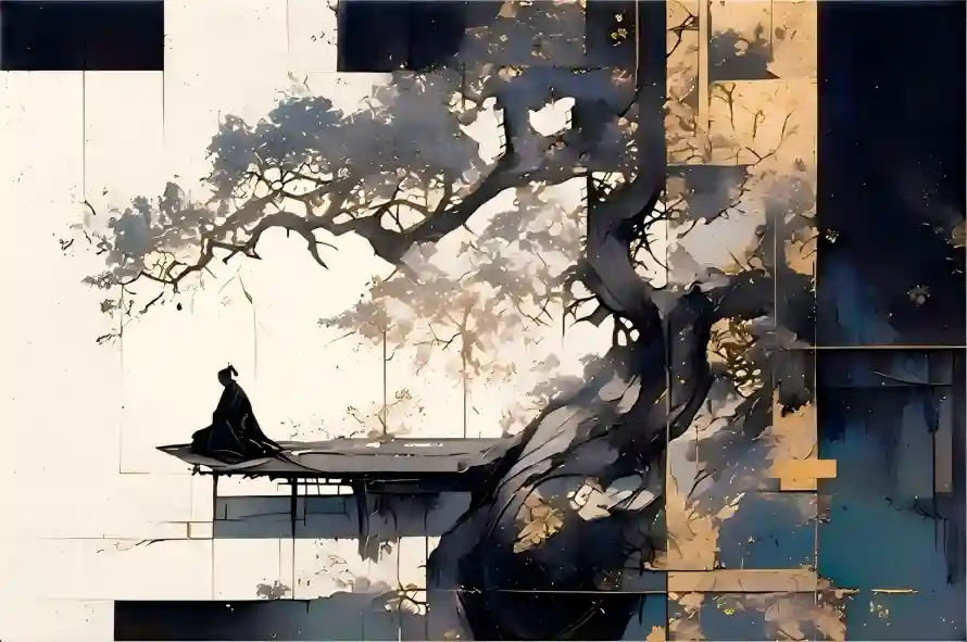 2k壁纸壁纸-水墨 - 独行者-几何风格「哲风壁纸」