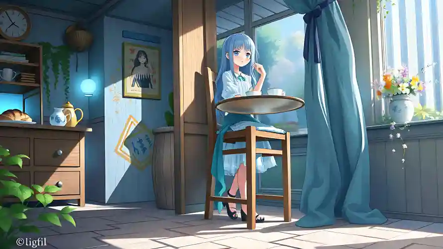 5k安静壁纸-少女 - 美丽-餐桌「哲风壁纸」