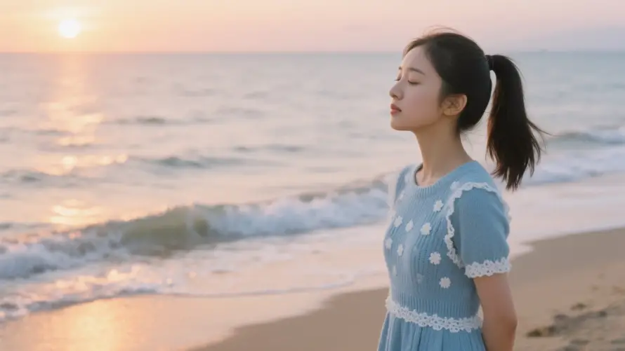 2k日落壁纸-海滩 - 日落海景-沙滩背影「哲风壁纸」