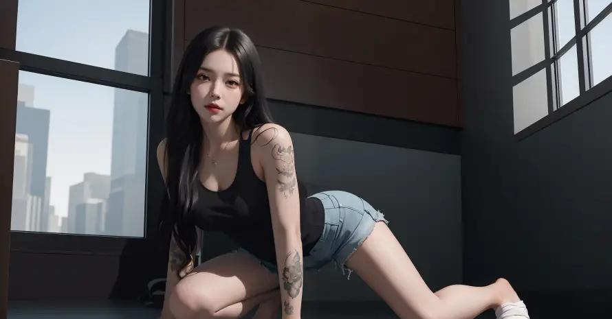 4k个性壁纸-时尚 - 窗台-纹身「哲风壁纸」