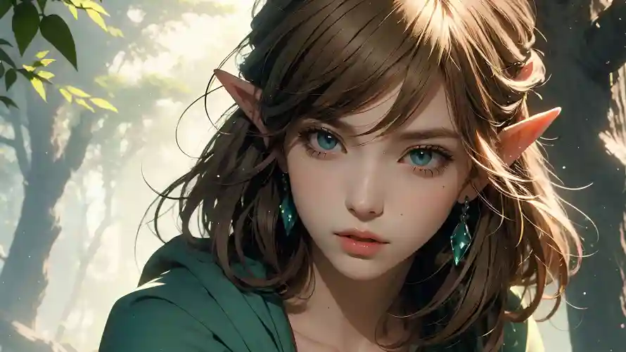 2k精灵壁纸-美女 - 奇幻精灵-尖耳少女「哲风壁纸」