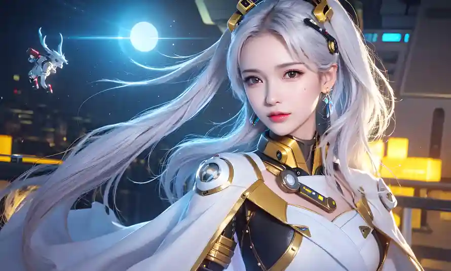 4k战姬壁纸-银发 - 战姬插画-战斗少女「哲风壁纸」