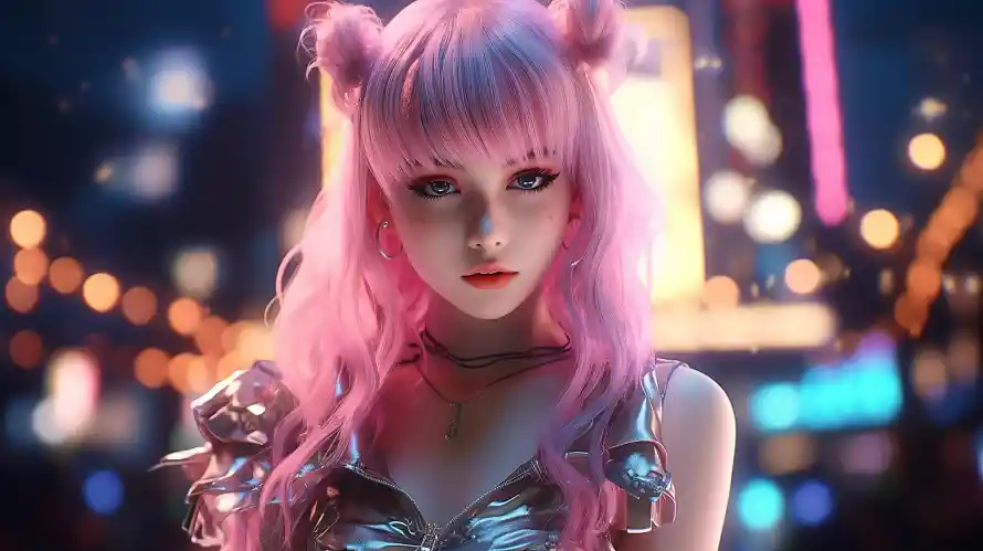 4k妖艳壁纸-少女 - 猫耳-粉发「哲风壁纸」