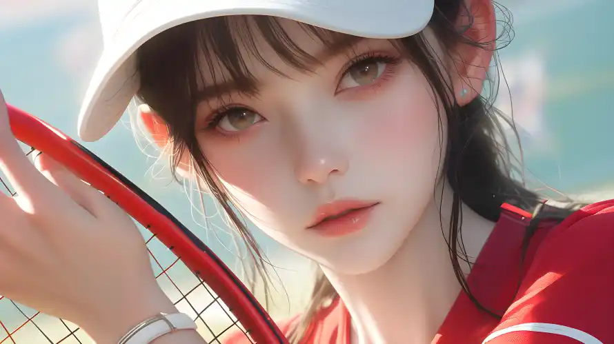 4k少女壁纸-网球 - 活力少女-清纯少女「哲风壁纸」