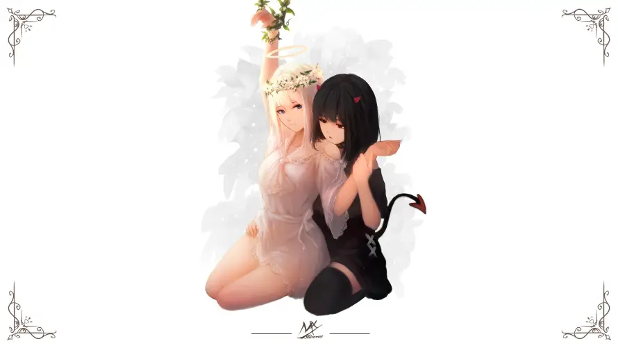 3k女孩壁纸-二次元 - 双生少女-奇幻尾饰「哲风壁纸」