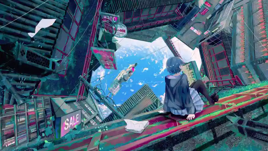 2k女孩壁纸-二次元 - 宇宙背景-少女插画「哲风壁纸」