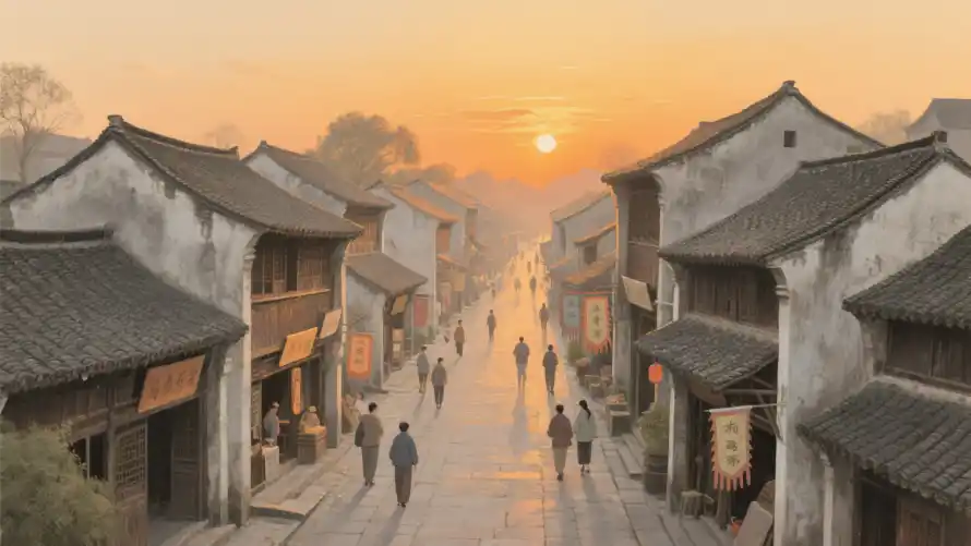 2k中式古巷壁纸-传统街巷 - 古代街道-古建黄昏「哲风壁纸」