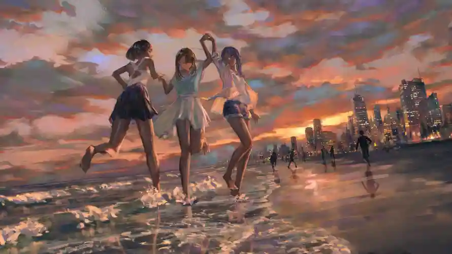 3k动漫壁纸-奔跑 - 女孩-少女「哲风壁纸」
