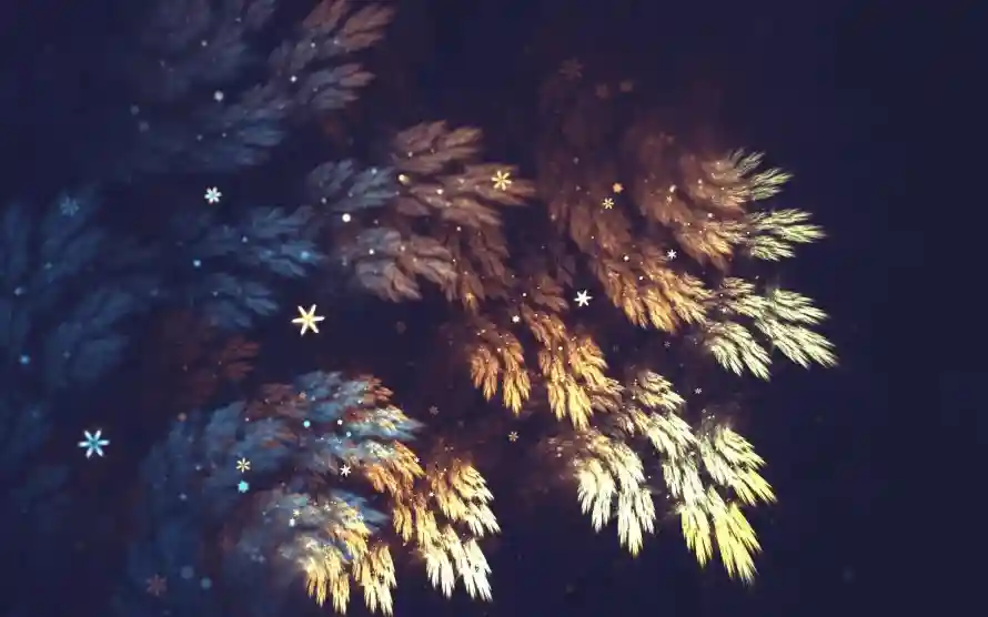 2k色彩壁纸-艺术 - 夜光植物-星空背景「哲风壁纸」