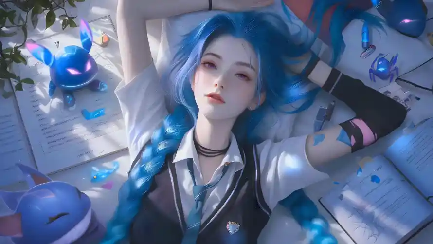 4k4K壁纸-特效 - 蓝发-高清「哲风壁纸」