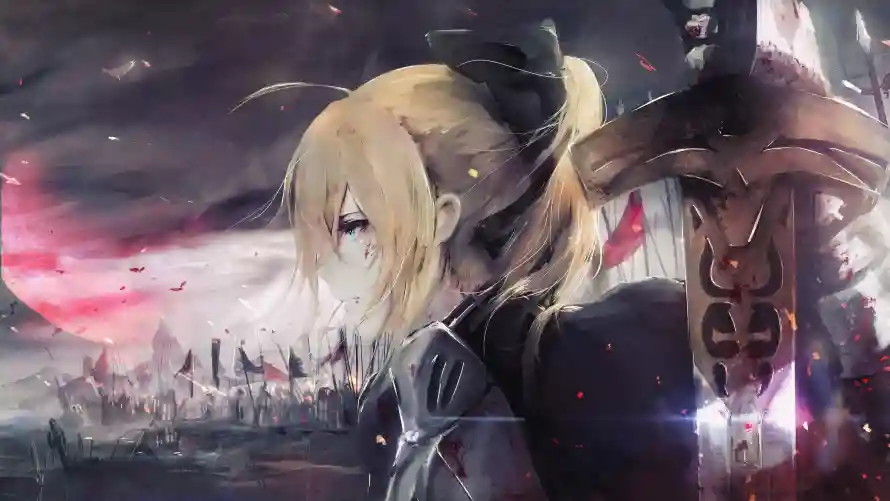 4k二次元壁纸-Fate - 剑士插画-圣杯战争「哲风壁纸」