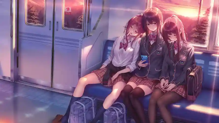 4k女孩壁纸-三人组 - 二次元-动漫插画「哲风壁纸」