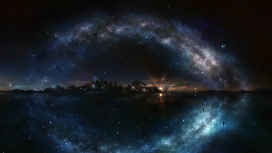 5k倒影壁纸-夜景 - 宇宙-星空「哲风壁纸」