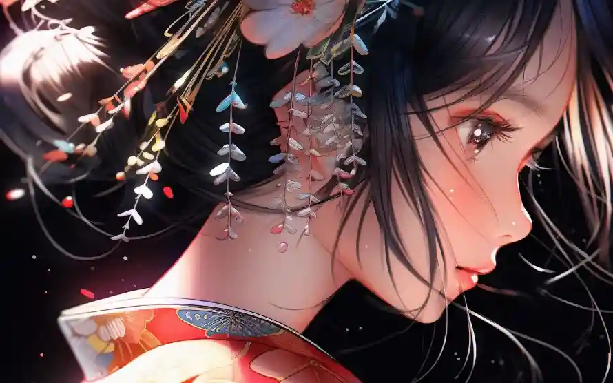 2kAI壁纸-二次元 - Ai插画-和服少女「哲风壁纸」