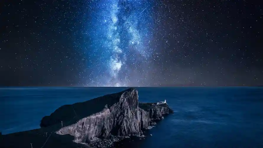 4k夜景壁纸-岩石 - 星夜-星空「哲风壁纸」