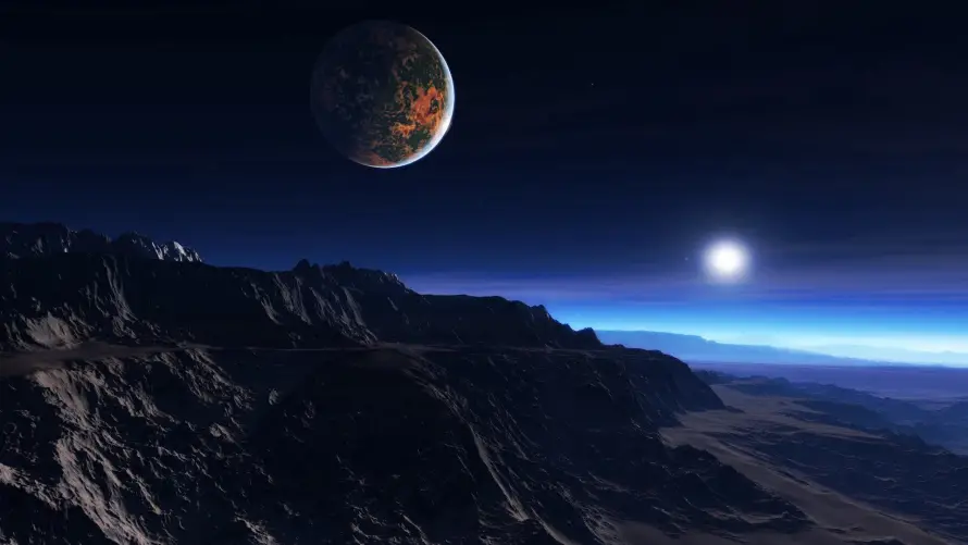 2k自然壁纸-风景 - 外星景观-宇宙山脉「哲风壁纸」
