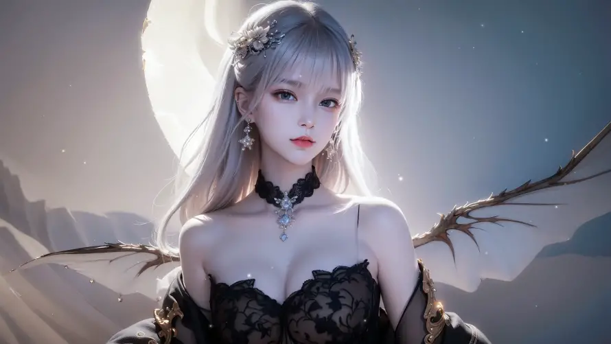 2k美丽壁纸-银发 - 奇幻角色-幻想美学「哲风壁纸」