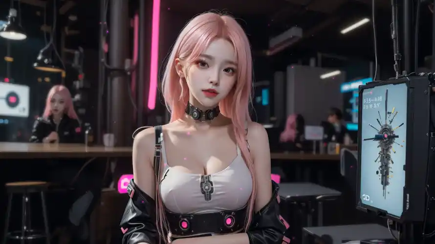 2k个性壁纸-夜景 - 少女-时尚「哲风壁纸」
