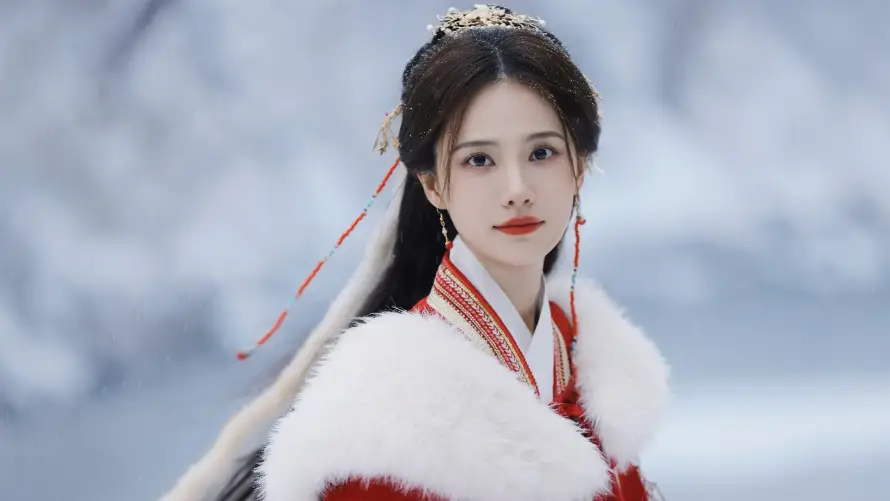 2k美女壁纸-艺术 - 冬季美女-古装美女「哲风壁纸」