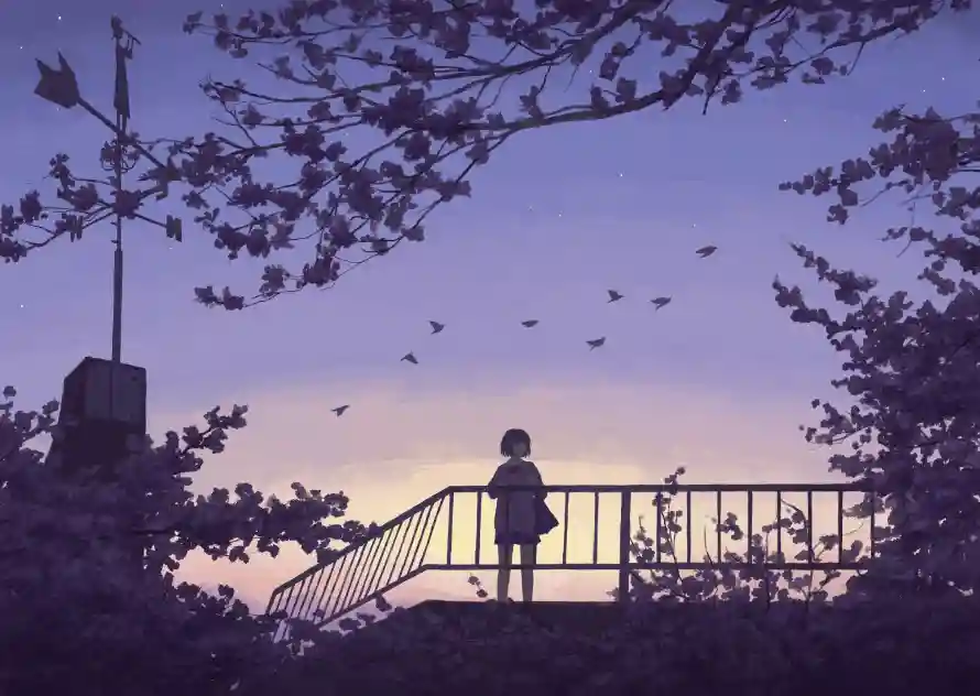 2k女孩壁纸-二次元 - 动漫背景-天空插画「哲风壁纸」
