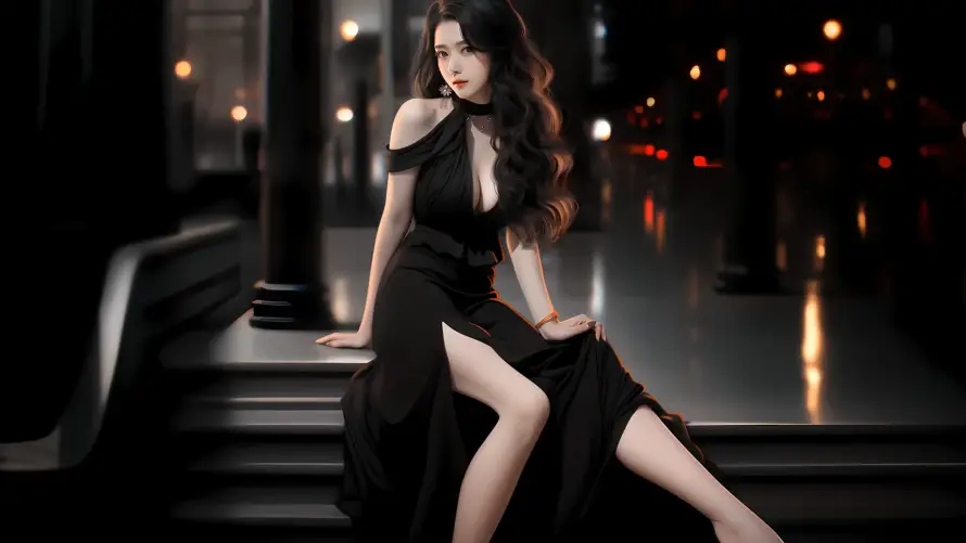 2k夜景壁纸-性感 - 时尚-美女「哲风壁纸」
