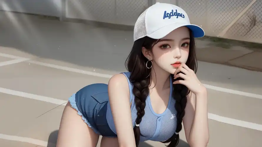 2k运动风壁纸-少女写真 - 性感美女-户外跑道「哲风壁纸」